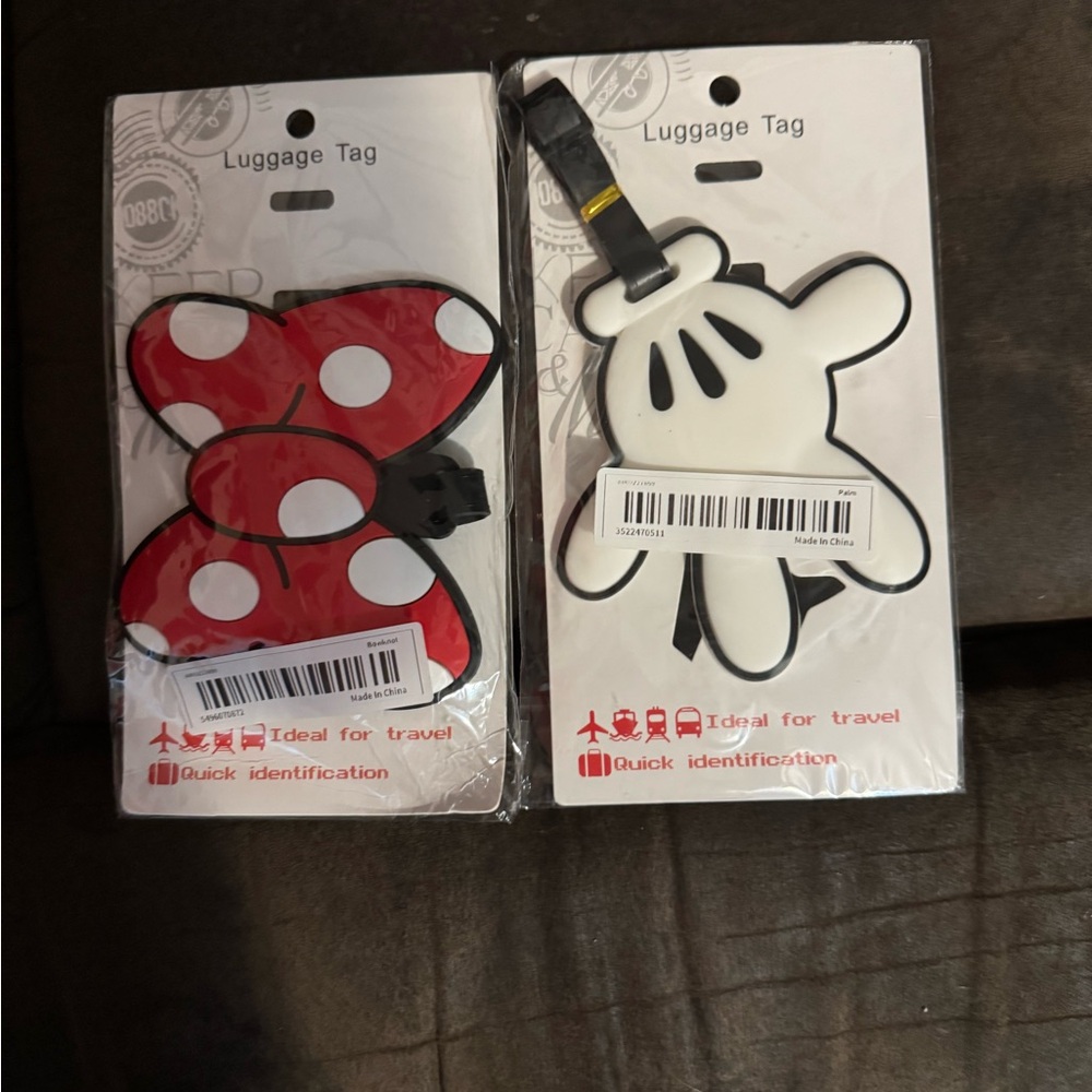 Mickey and Minnie Mouse Luggage Tag Set